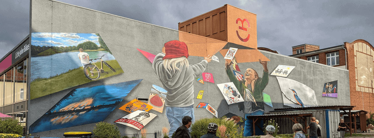 Das fertige Mural zum Projekt ilovecottbus